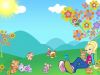 Polly no jardim com os animais