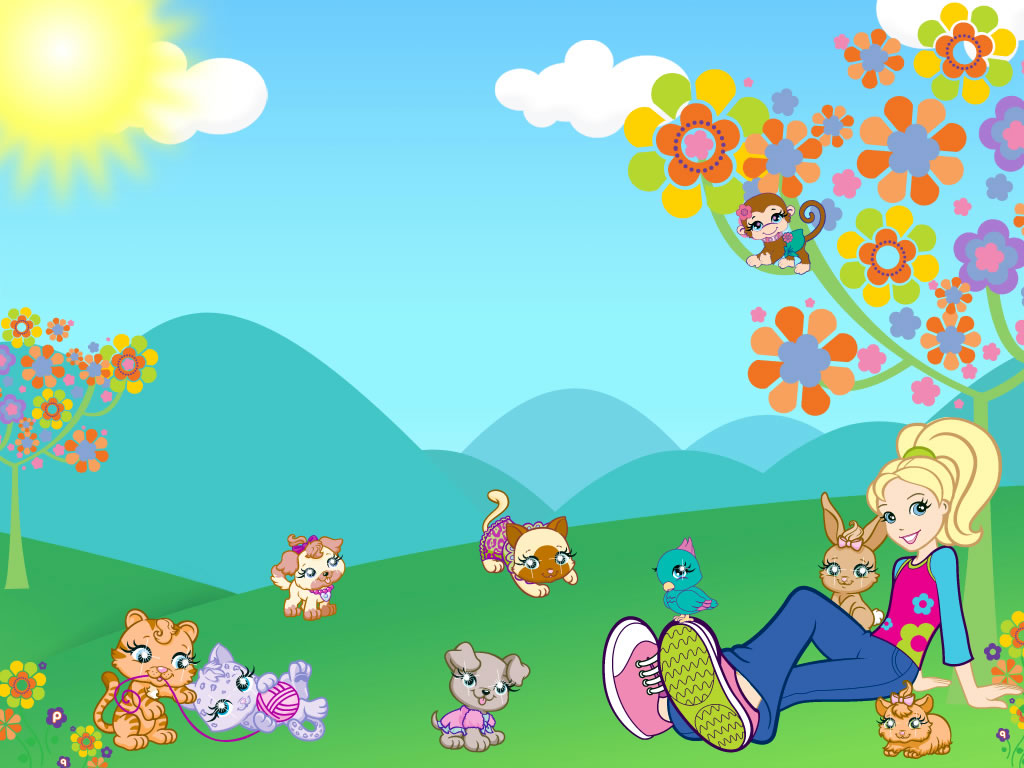Polly no jardim com os animais