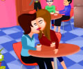 Alex e Ana no romântico café do shopping