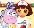 Enfermeira Dora curando macaco