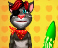 Vestindo o gato Tom falante