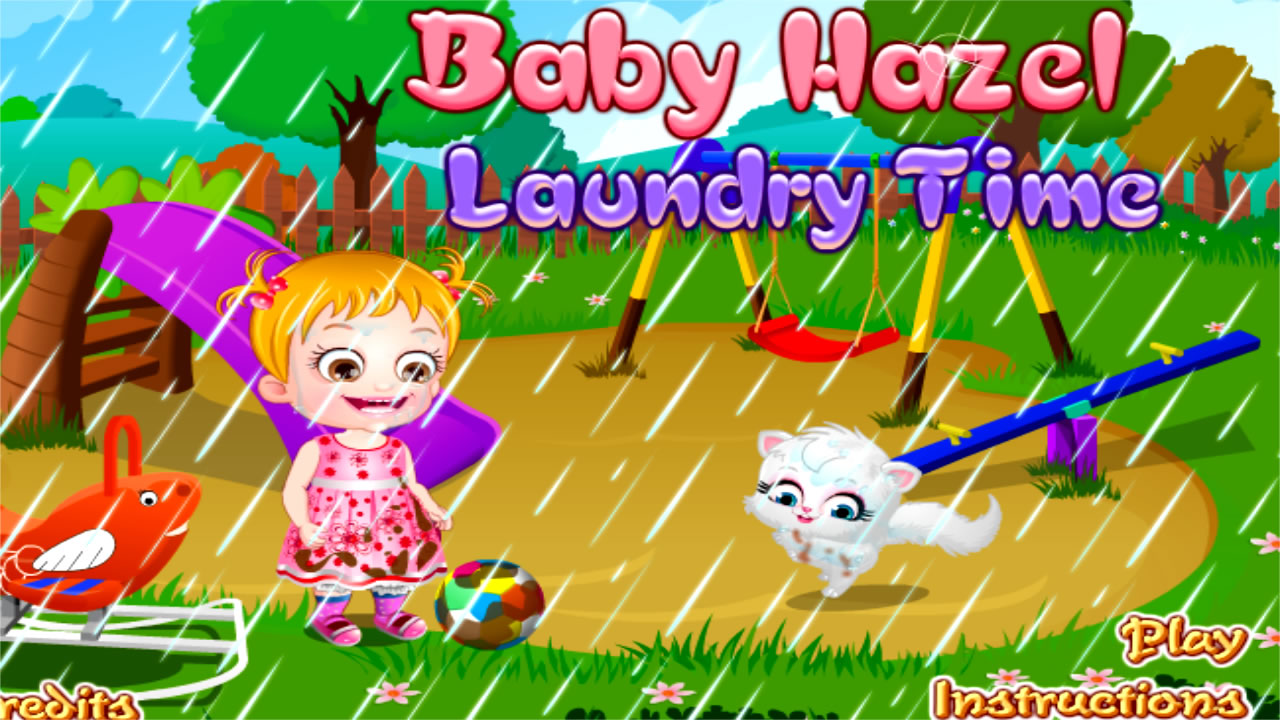 Brincando na chuva com a Baby Hazel e Katy