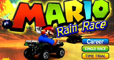 Corrida do Mario kart na chuva