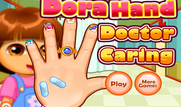 Curando os machucados das mãos de Dora