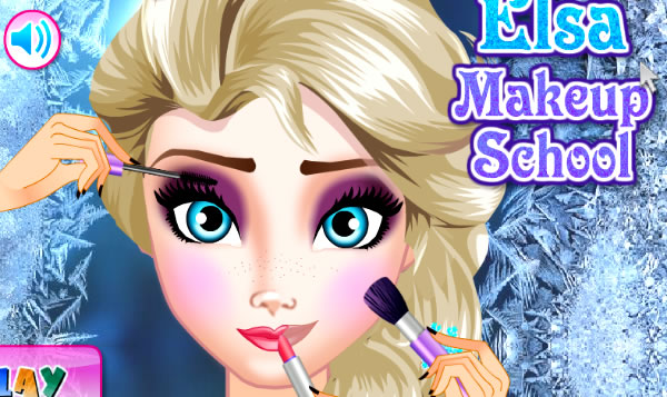 Maquiando Elsa de Fronzen para a escola