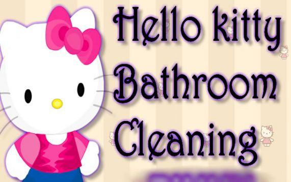 Organizando e limpando o banheiro da Hello Kitty