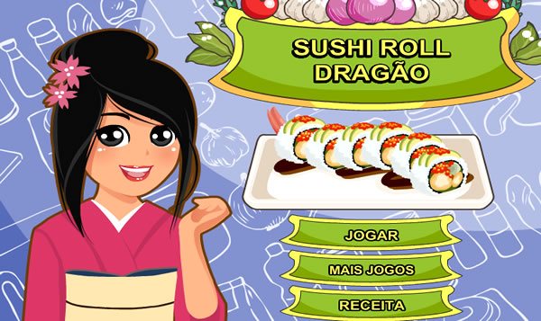 Preparando rolinhos de sushi do Dragão